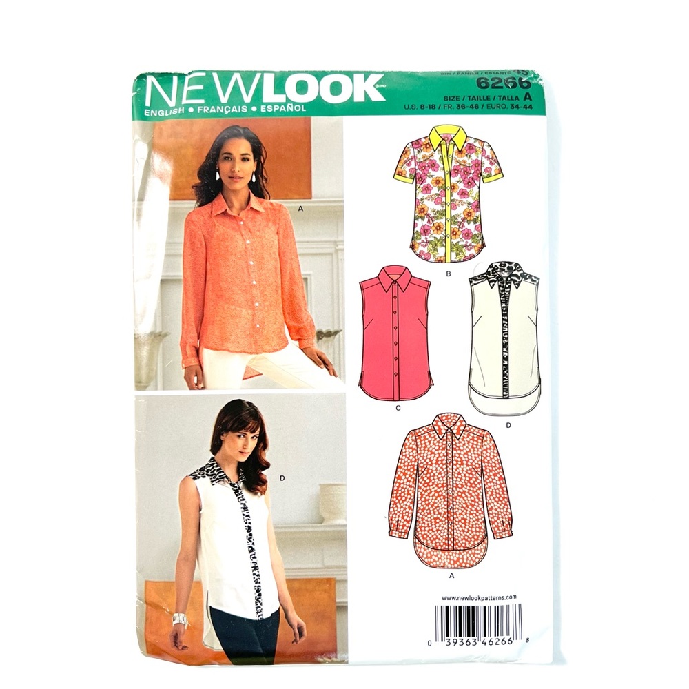 New Look 6266 Women’s Button-Up Shirt Sewing Pattern